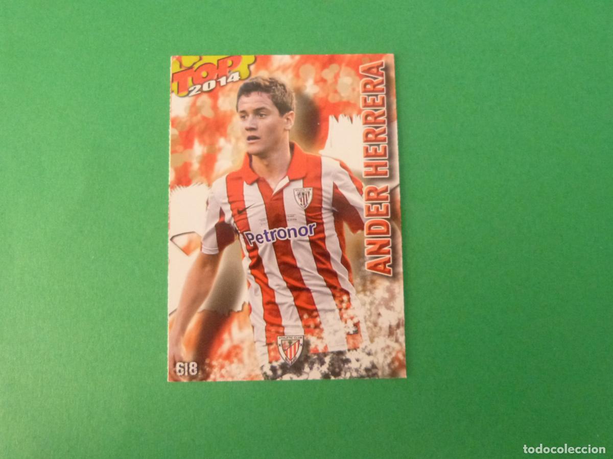 Figurine di Calcio: TRADING CARD FUTBOL ANDER HERRERA ATH. BILBAO MATE N&ordm; 618 FICHAS LIGA TOP MUNDICROMO 2013-2014/13-14