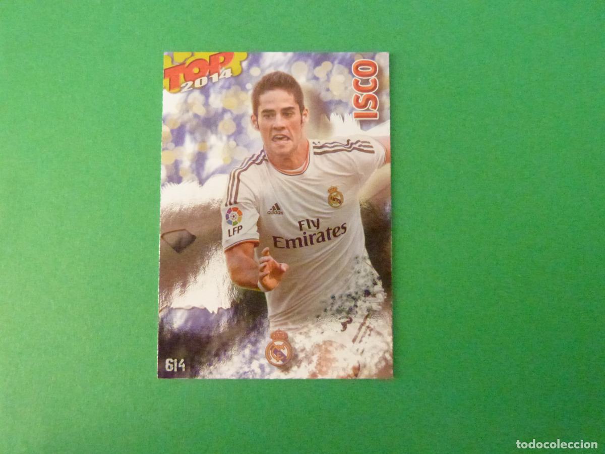 Cromos de f&uacute;tbol: TRADING CARD FUTBOL ISCO REAL MADRID C.F. BRILLO N&ordm; 614 FICHAS LIGA TOP MUNDICROMO 2013-2014/13-14