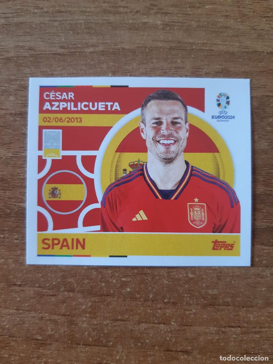 Football Stickers: ESP 5 C&Eacute;SAR AZPILICUETA ESPA&Ntilde;A EURO 2024 TOPPS STICKERS EUROCOPA ALEMANIA 2024. NUEVO SIN PEGAR