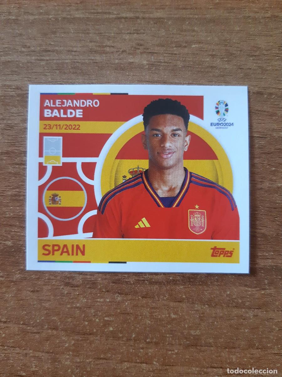 Football Stickers: ESP 7 ALEJANDRO BALDE ESPA&Ntilde;A EURO 2024 TOPPS STICKERS EUROCOPA ALEMANIA 2024. NUEVO SIN PEGAR