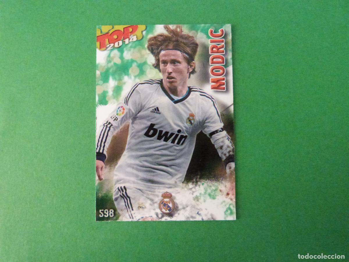 Cromos de f&uacute;tbol: TRADING CARD FUTBOL MODRIC REAL MADRID C.F. BRILLO N&ordm; 598 FICHAS LIGA TOP MUNDICROMO 2013-2014/13-14