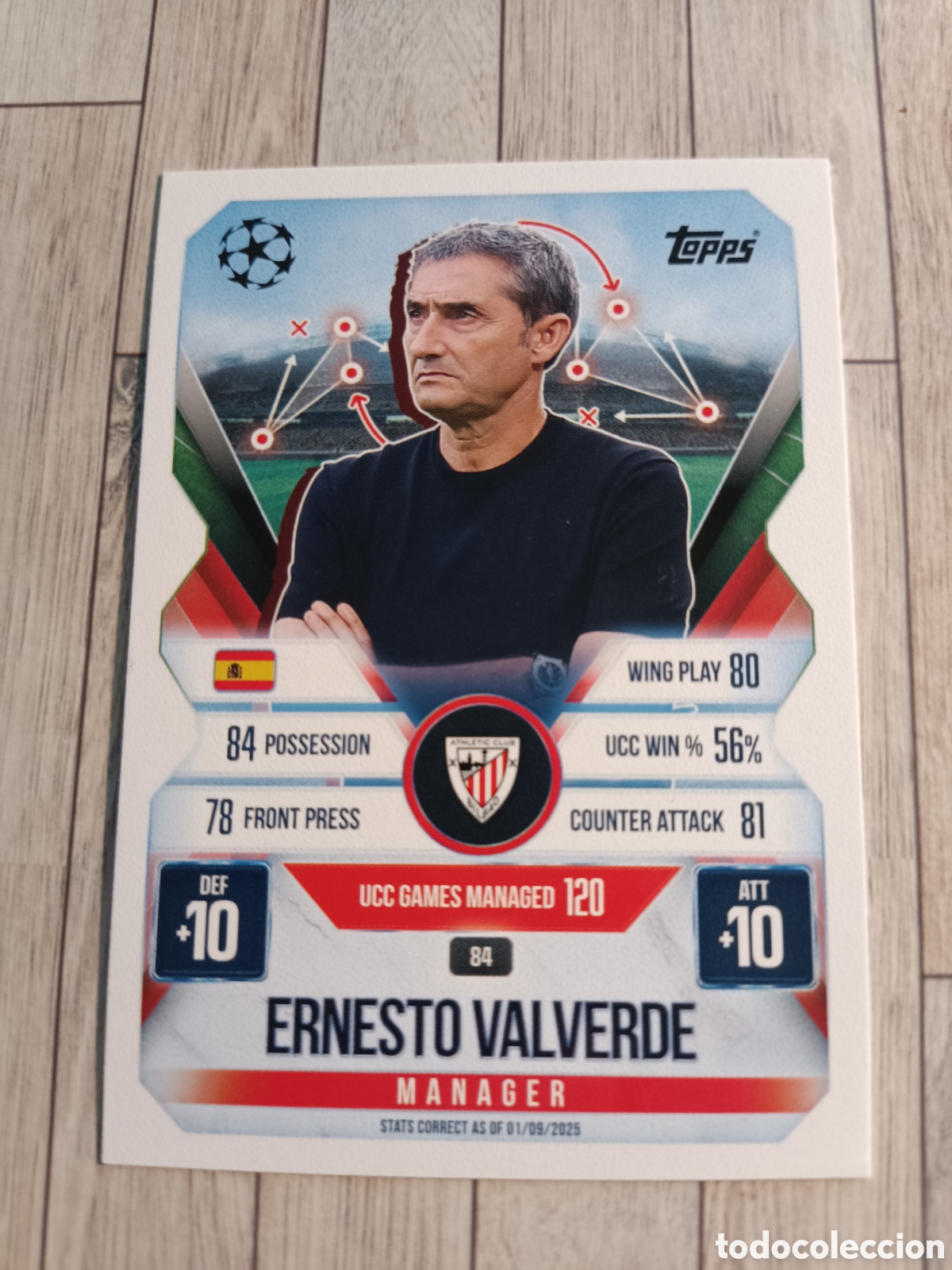 Cromos de f&uacute;tbol: 84 ERNESTO VALVERDE MANAGER ATHLETIC DE BILBAO MATCH ATTAX EXTRA CHAMPIONS 2025 2026 TOPPS 25 26