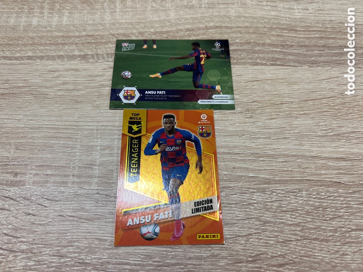 Football Stickers: Ansu Fati rookies 2 cromos FC Barcelona