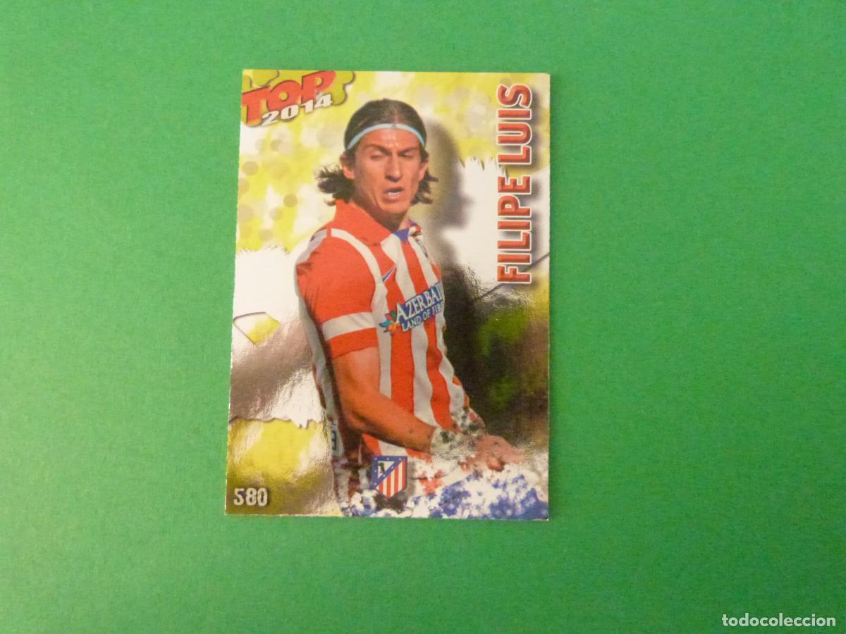 Cromos de f&uacute;tbol: TRADING CARD FUTBOL FILIPE LUIS ATLETICO DE MADRID N&ordm; 580 FICHAS LIGA TOP MUNDICROMO 2013-2014/13-14