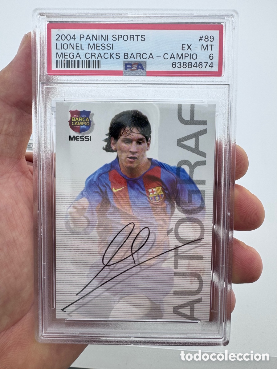 Cromos de Futebol: 2004 Cromo F&uacute;tbol Panini Sports Lionel Messi #89 &ndash; Bar&ccedil;a Campi&oacute; &ndash; AUT&Oacute;GRAFO