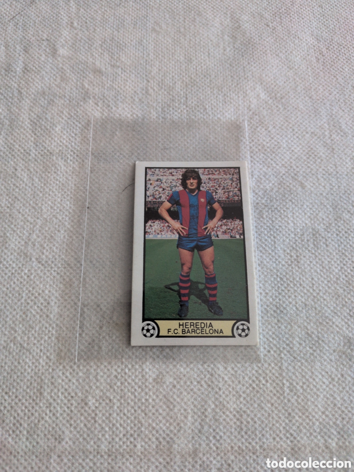 Fu&szlig;ball-Sticker: HEREDIA. F.C. BARCELONA. LIGA 1979-980. 79-80. NUNCA PEGADO