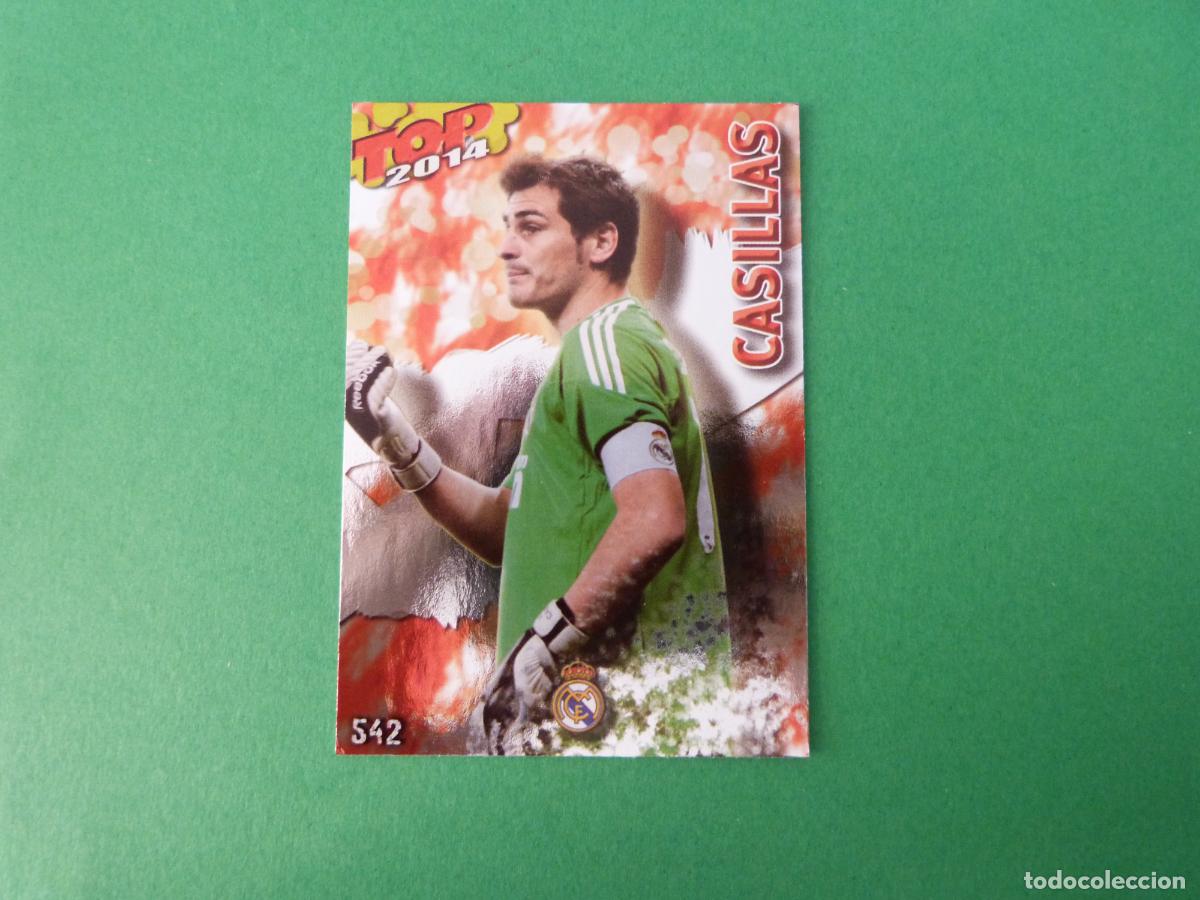 Cromos de f&uacute;tbol: TRADING CARD FUTBOL CASILLAS REAL MADRID CF BRILLO N&ordm; 542 FICHAS LIGA TOP MUNDICROMO 2013-2014/13-14