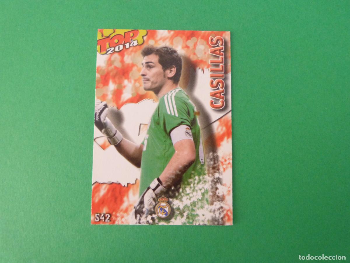 Cromos de f&uacute;tbol: TRADING CARD FUTBOL CASILLAS REAL MADRID CF MATE N&ordm; 542 FICHAS LIGA TOP MUNDICROMO 2013-2014/13-14