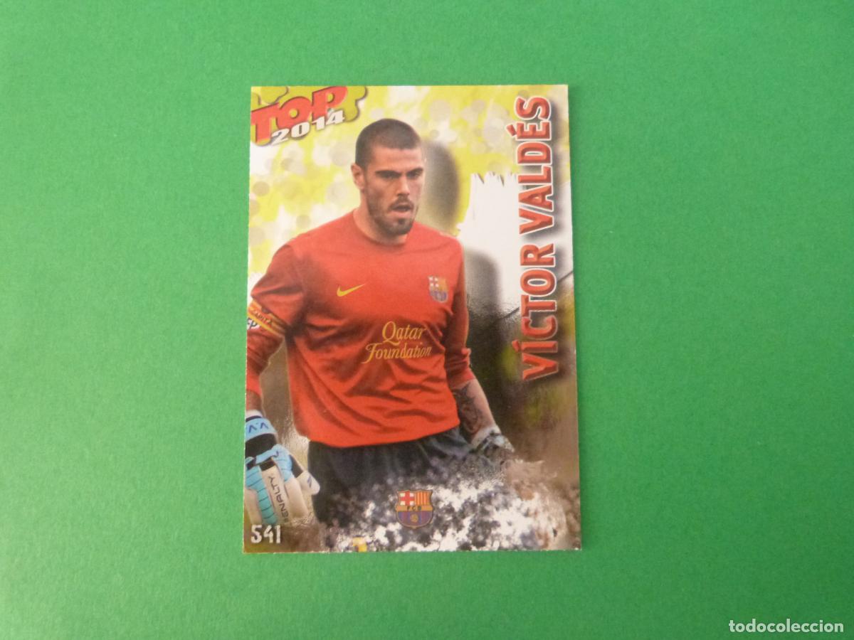 Cromos de f&uacute;tbol: TRADING CARD FUTBOL VICTOR VALDES F.C. BARCELONA N&ordm; 541 FICHAS LIGA TOP MUNDICROMO 2013-2014/13-14