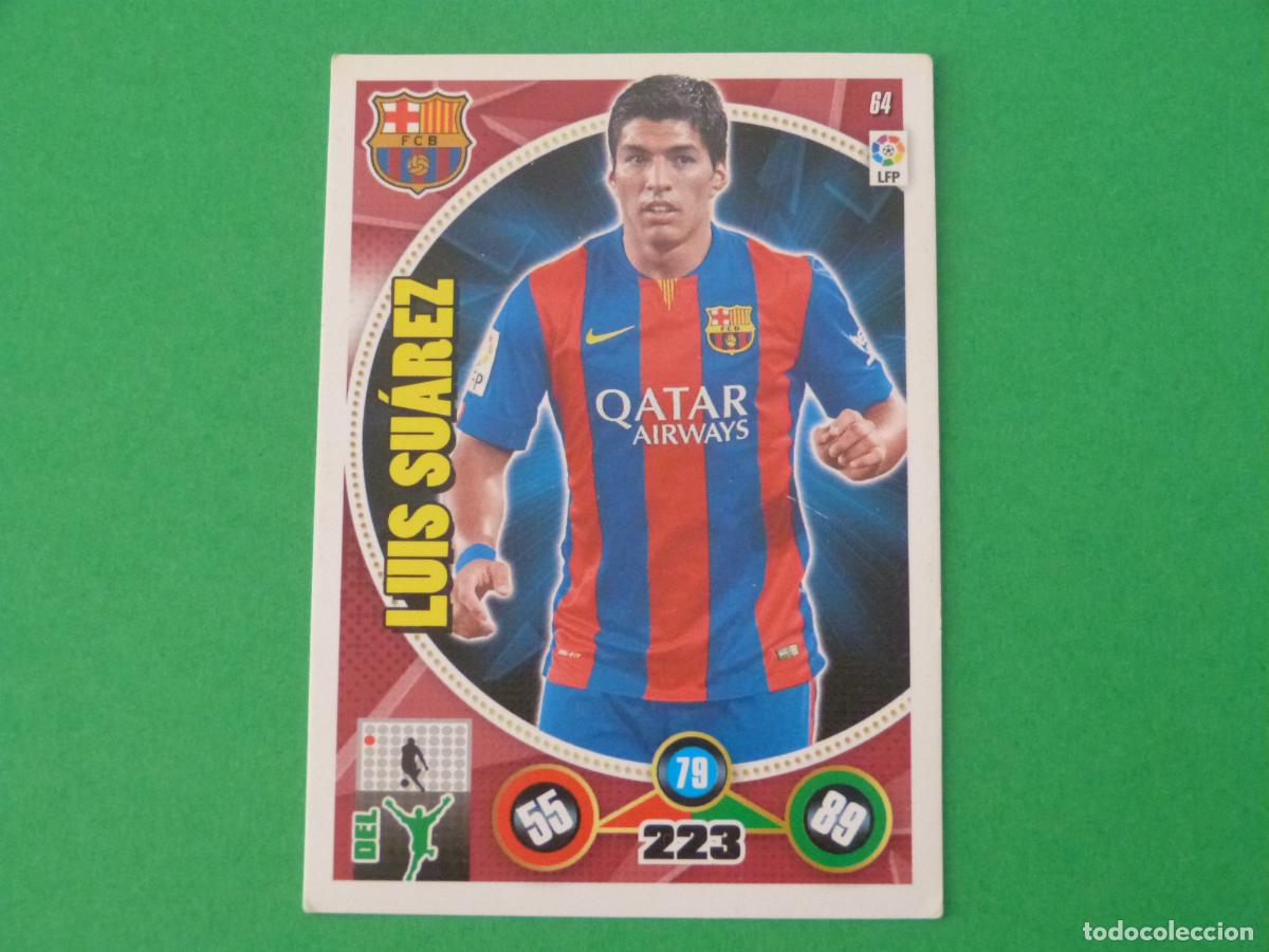 Figurine di Calcio: TRADING CARD FUTBOL LUIS SUAREZ F.C. BARCELONA N&ordm; 64 LIGA ADRENALYN XL 2014-2015/14-15 PANINI