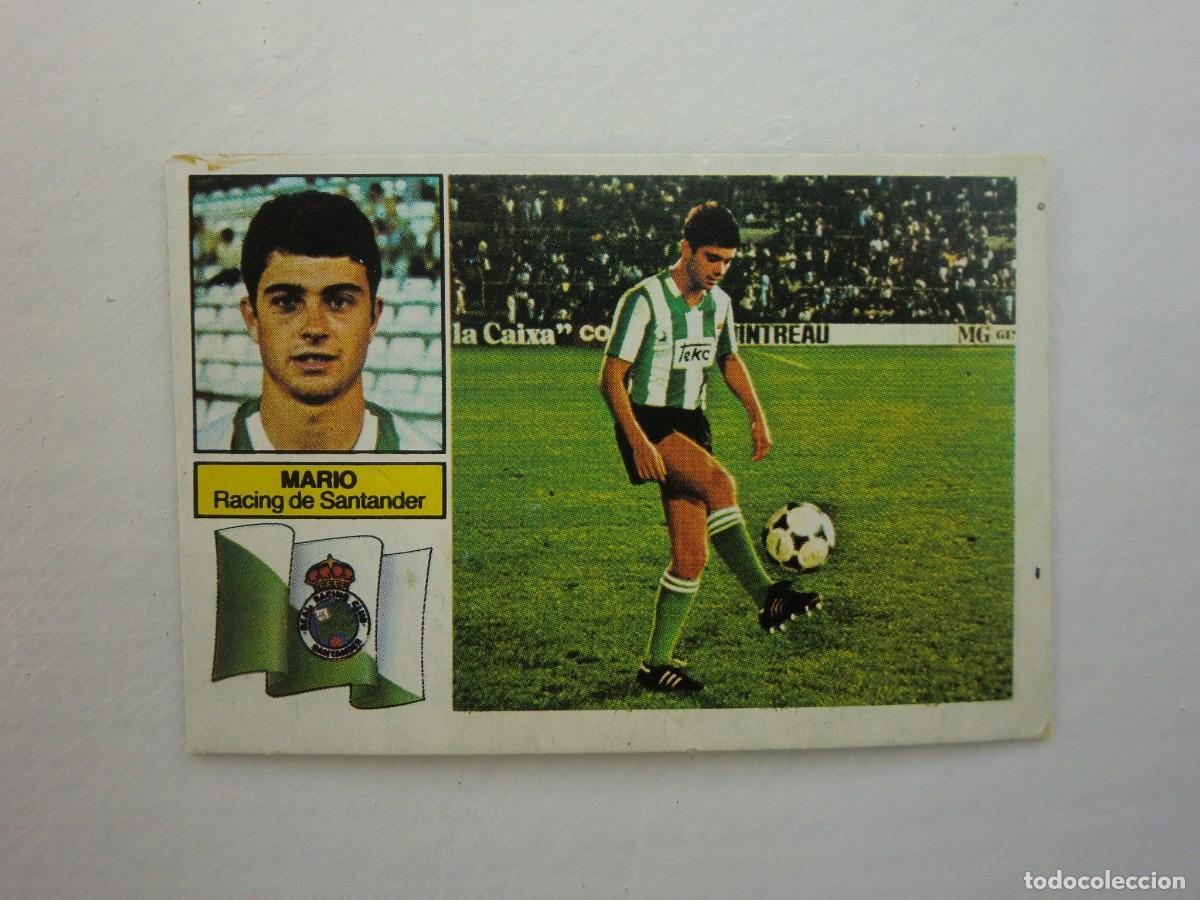 Fu&szlig;ball-Sticker: Cromo de f&uacute;tbol LIGA ESTE 82-83 1982-1983: MARIO (Racing de Santander), versi&oacute;n doble imagen rayas
