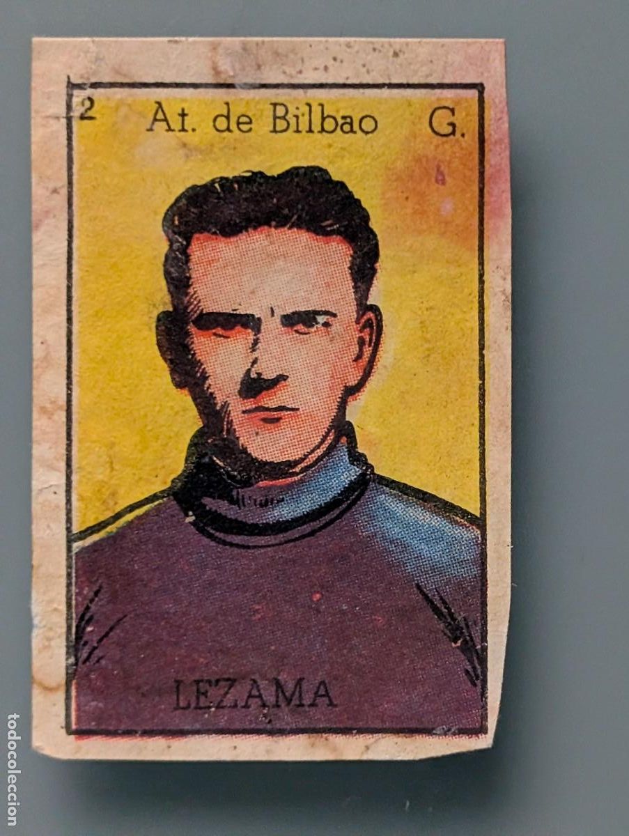 Cromos de f&uacute;tbol: MUY DIFICIL CROMO LEZAMA ATHLETIC CLUB BILBAO ASES DEL FUTBOL 1943 1944 43-44 BRUGUERA VIZCAYA