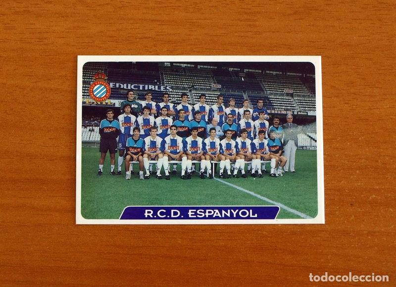 Figurine di Calcio: R.C.D. Espa&ntilde;ol-Espanyol -N&ordm; 91 Plantilla -Las Fichas de la Liga 95-96-1995-1996 -Mundicromo Sport