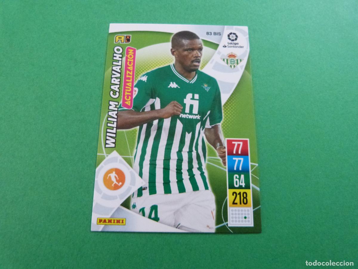 Cromos de f&uacute;tbol: TRADING CARD FUTBOL WILLIAM CARVALHO BETIS BALOMPIE 83 BIS LIGA ADRENALYN XL 2021-2022/21-22 PANINI