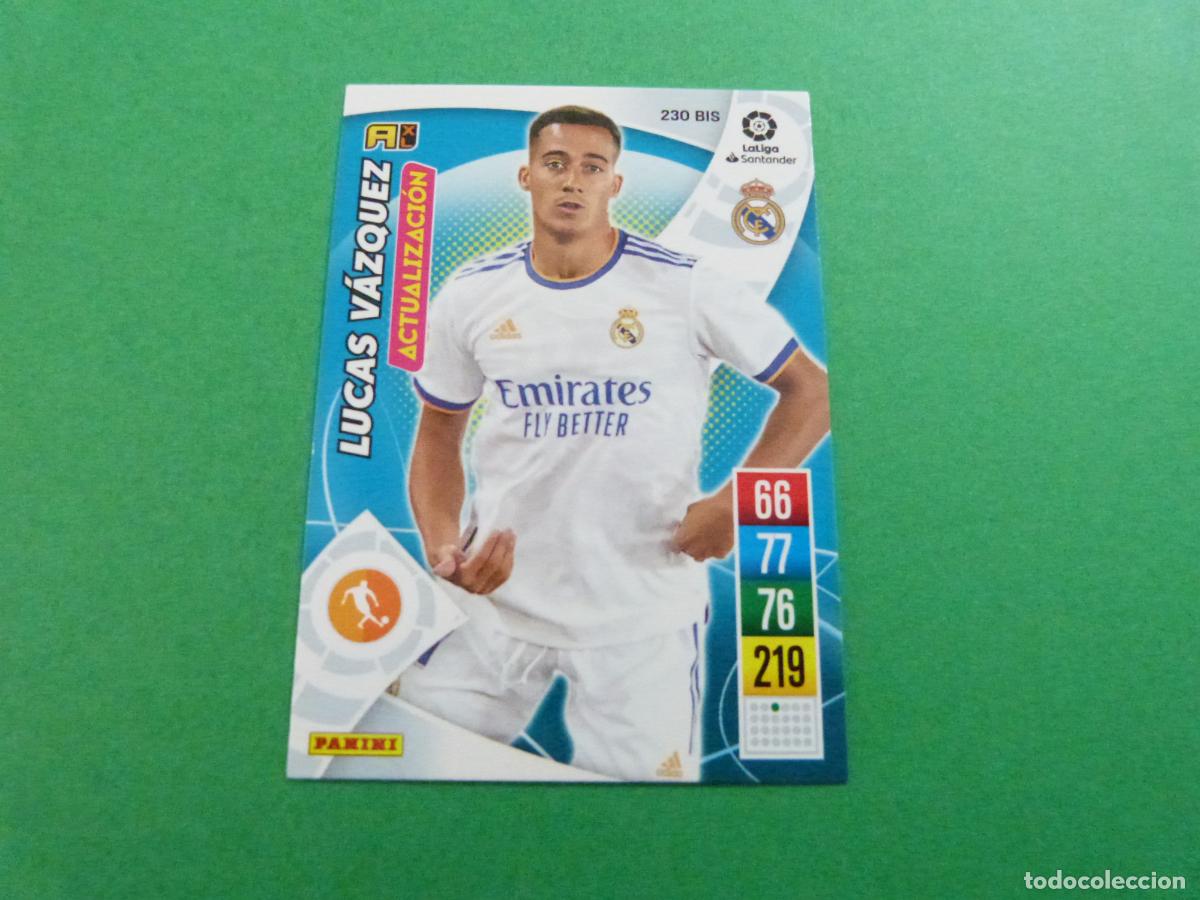 Cromos de f&uacute;tbol: TRADING CARD FUTBOL LUCAS VAZQUEZ REAL MADRID C.F. N&ordm; 230 LIGA ADRENALYN XL 2021-2022/21-22 PANINI