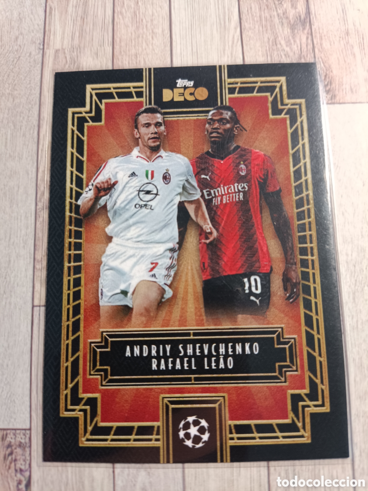 Fu&szlig;ball-Sticker: ANDRIY SHEVCHENKO / RAFAEL LEAO AC MILAN &rdquo;Then & Now&rdquo; TOPPS DECO 2023 2024 23 24