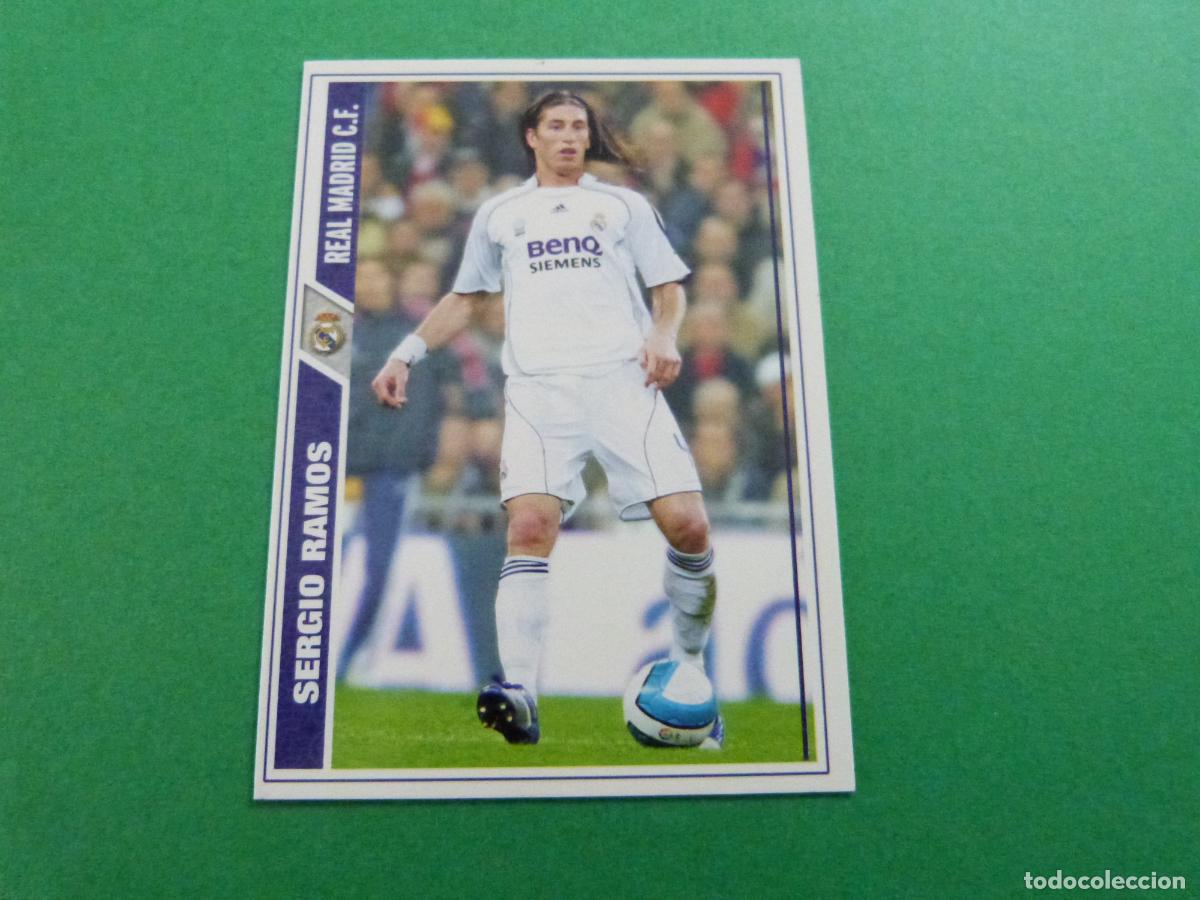 Cromos de f&uacute;tbol: TRADING CARD FUTBOL SERGIO RAMOS REAL MADRID C.F. N&ordm; 13 FICHAS LIGA MUNDICROMO 2007-2008/07-08