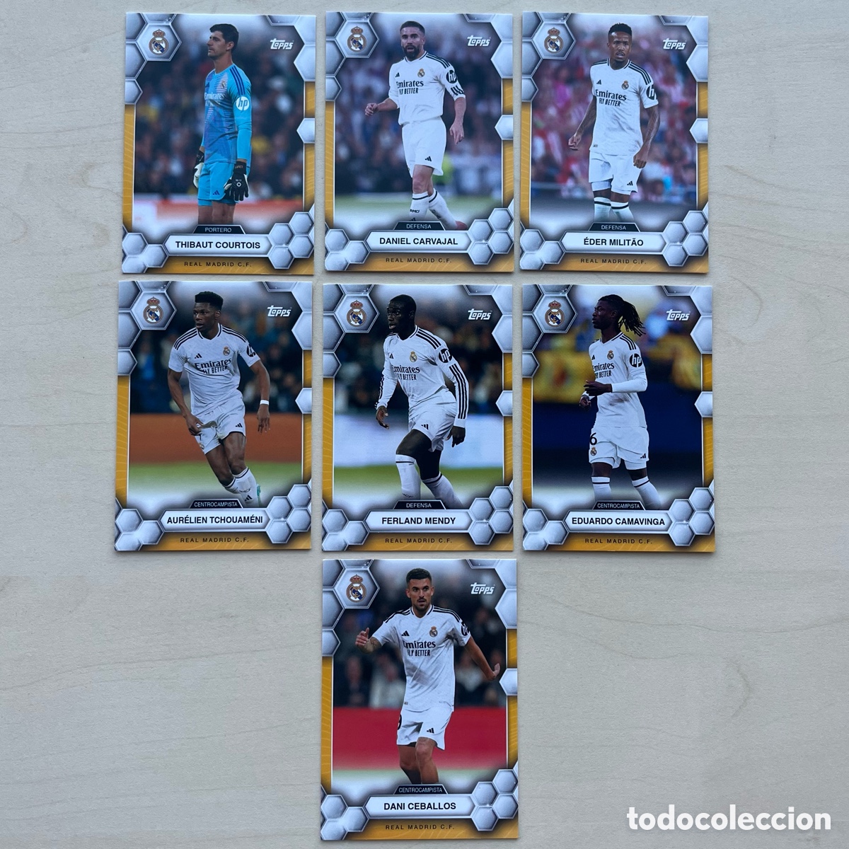 Figurine di Calcio: Lote 7 cartas Real Madrid Fan Set 2024-25