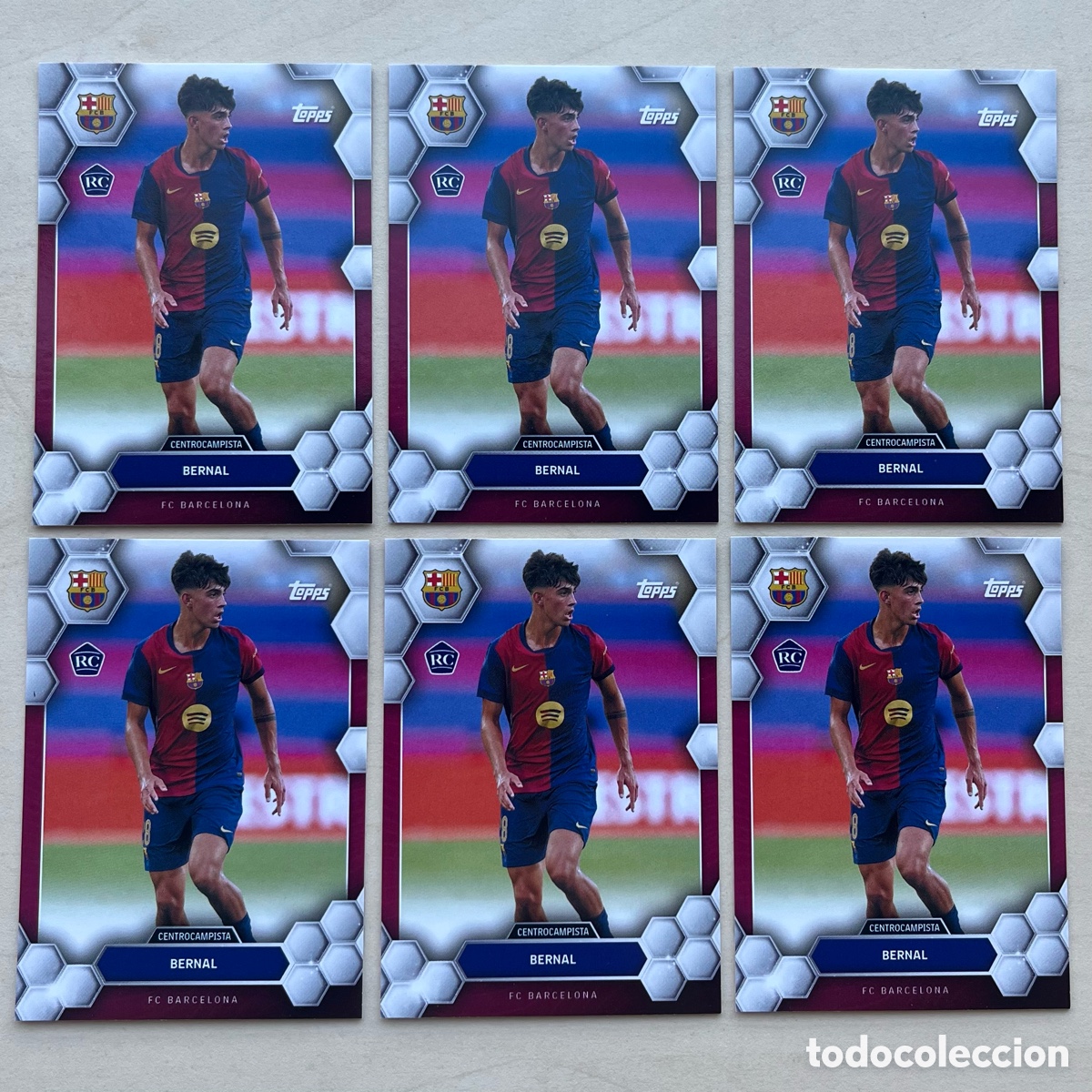Cromos de f&uacute;tbol: Lote 6 Bernal Rookie FC Barcelona Fan Set 2024-25
