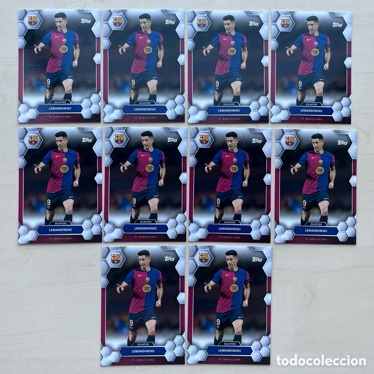 Cromos de f&uacute;tbol: Lote 10 Lewandowski FC Barcelona Fan Set 2024-25