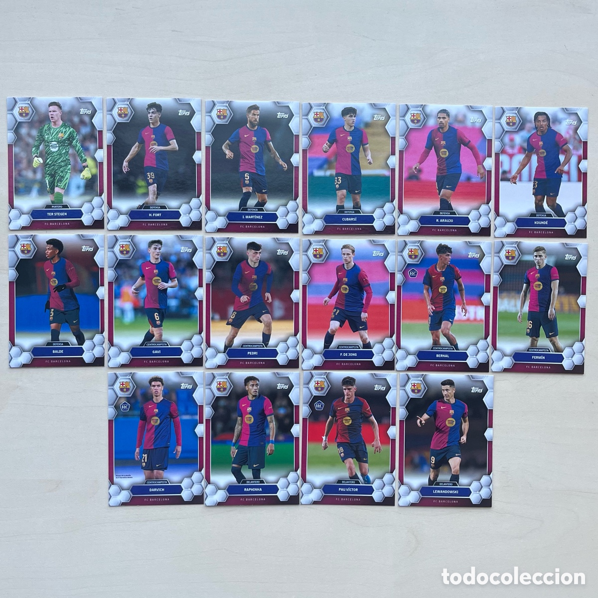 Cromos de f&uacute;tbol: Lote 16 cartas FC Barcelona Fan Set 2024-25