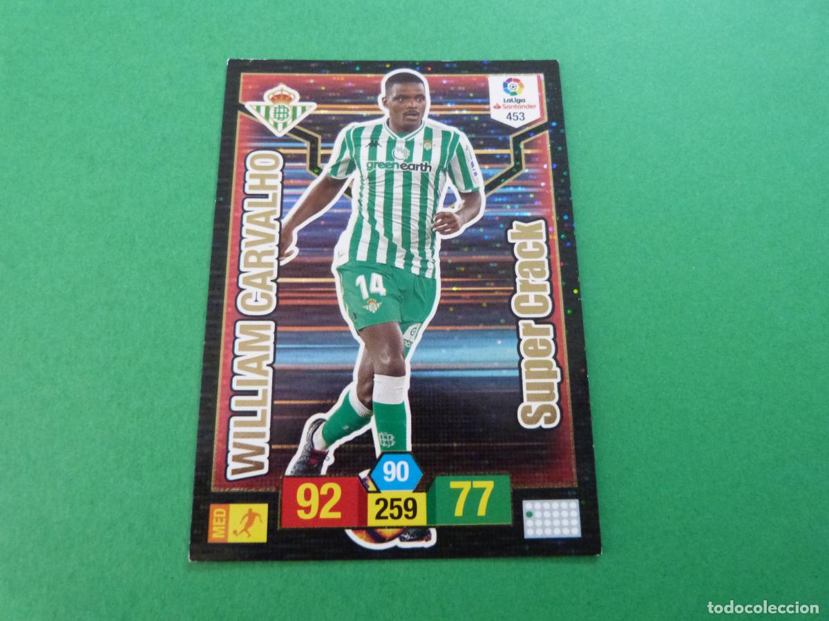 Cromos de f&uacute;tbol: TRADING CARD FUTBOL WILLIAM CARVALHO BETIS BALOMPIE N&ordm; 453 LIGA ADRENALYN XL 2018-2019/18-19 PANINI