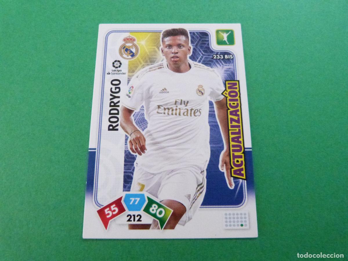 Cromos de f&uacute;tbol: TRADING CARD FUTBOL RODRYGO REAL MADRID C.F. N&ordm; 233 BIS LIGA ADRENALYN XL 2019-2020/19-20 PANINI