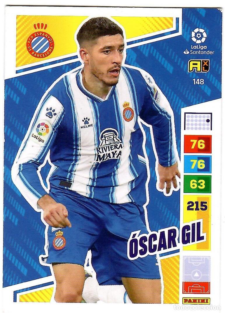 Cromos de f&uacute;tbol: Oscar Gil (R.C.D. Espanyol), n&ordm; 148: Cromo del album de futbol Adrenalyn 2022-23
