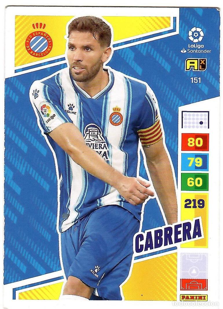 Cromos de f&uacute;tbol: Cabrera (R.C.D. Espanyol), n&ordm; 151: Cromo del album de futbol Adrenalyn 2022-23