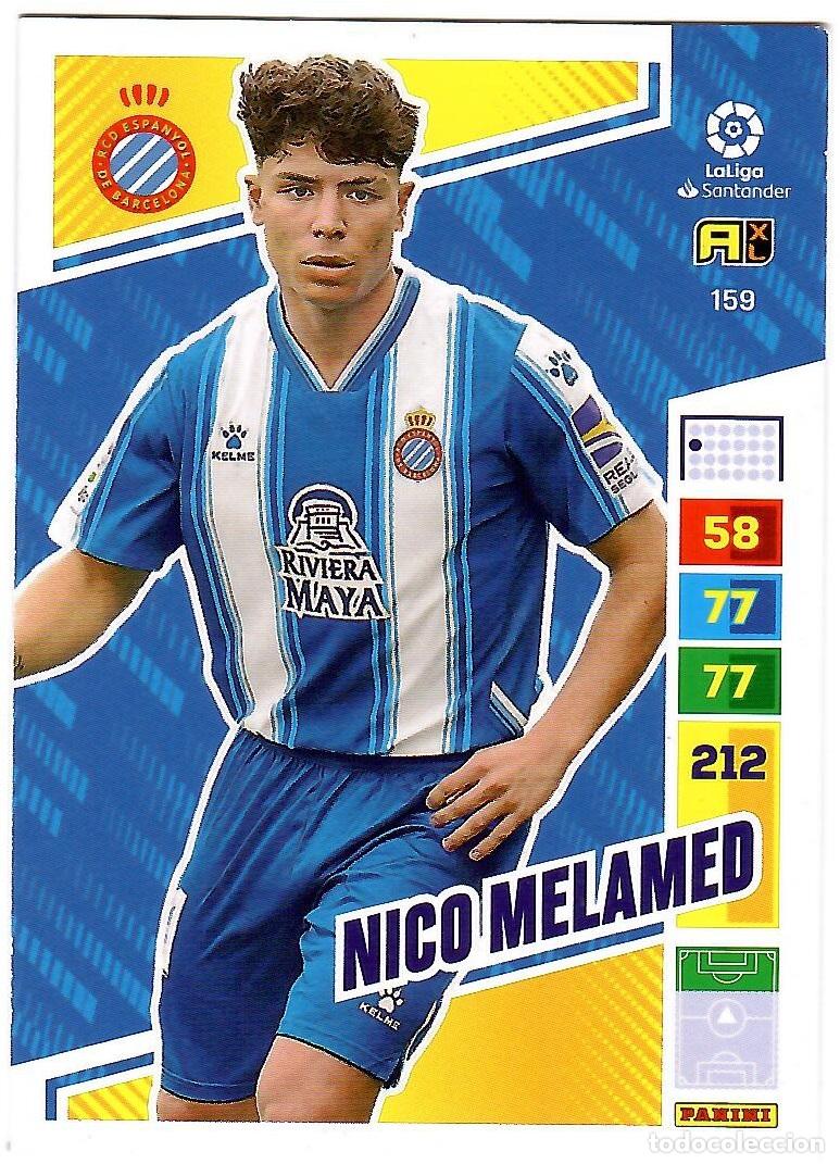 Cromos de f&uacute;tbol: Nico Melamed (R.C.D. Espanyol), n&ordm; 159: Cromo del album de futbol Adrenalyn 2022-23