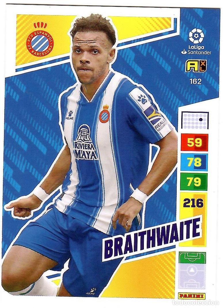 Cromos de f&uacute;tbol: Braithwaite (R.C.D. Espanyol), n&ordm; 162: Cromo del album de futbol Adrenalyn 2022-23