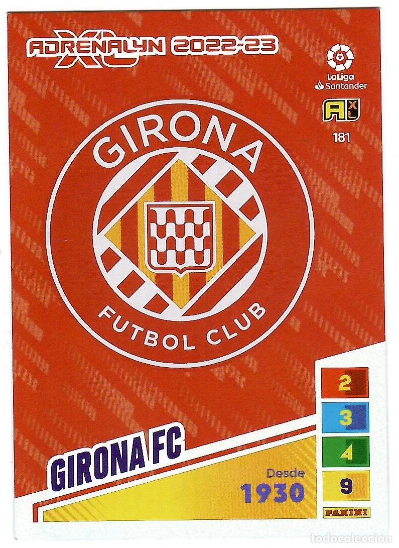Cromos de f&uacute;tbol: Escudo Girona, n&ordm; 181: Cromo del album de futbol Adrenalyn 2022-23