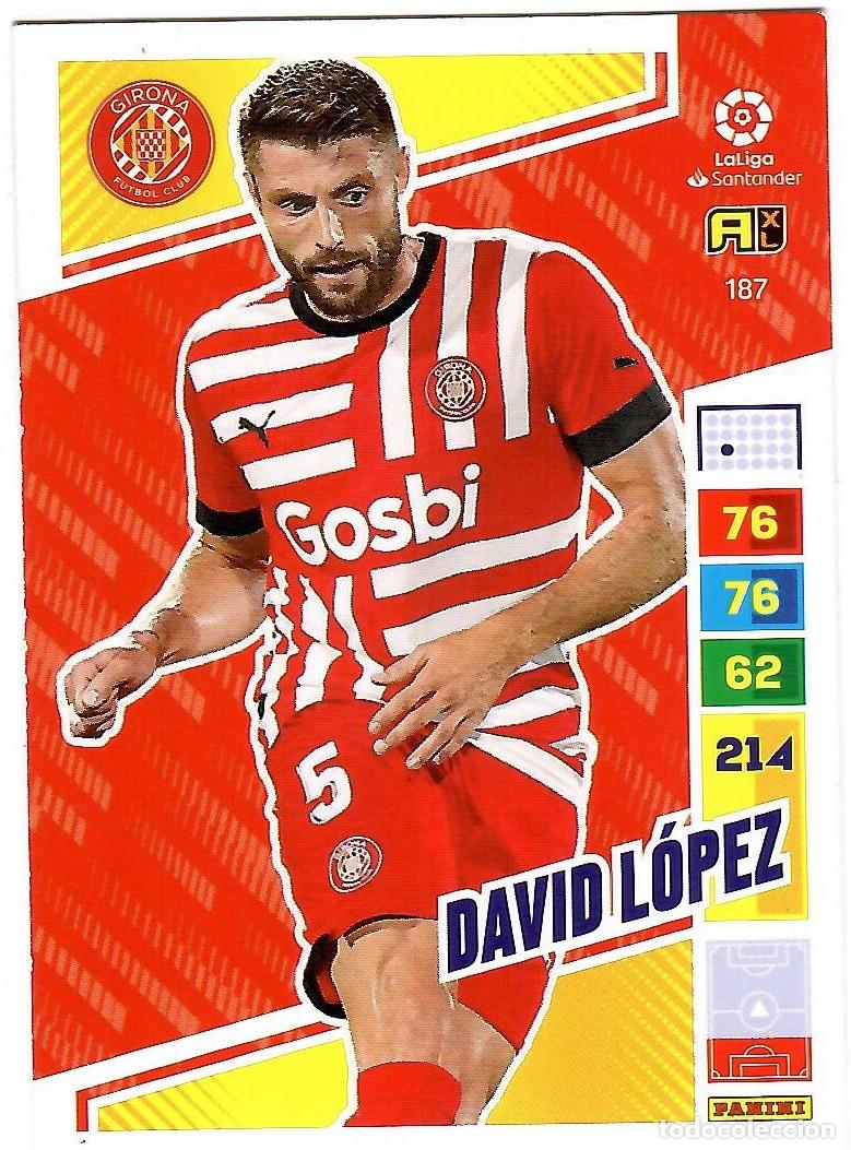 Cromos de f&uacute;tbol: David Lopez (Girona), n&ordm; 187: Cromo del album de futbol Adrenalyn 2022-23