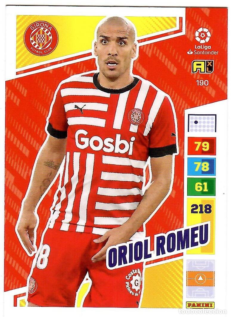 Cromos de f&uacute;tbol: Oriol Romeu (Girona), n&ordm; 190: Cromo del album de futbol Adrenalyn 2022-23