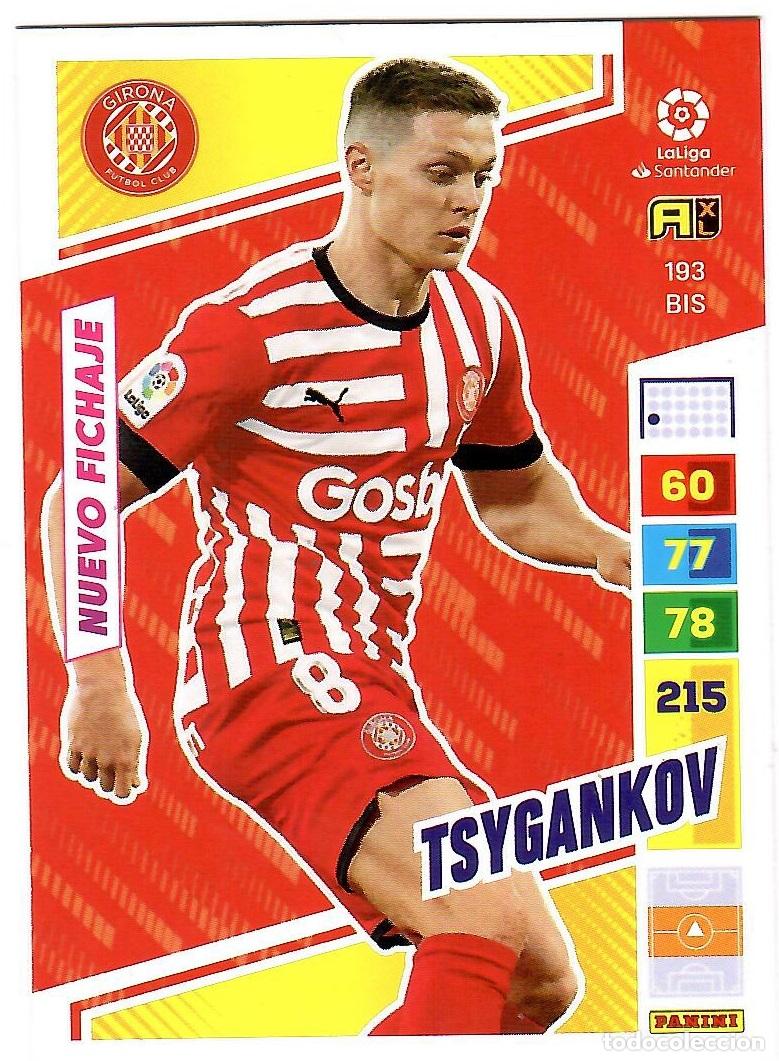 Cromos de f&uacute;tbol: Tsygankov (Girona, Nuevo Fichaje), n&ordm; 193 BIS: Cromo del album de futbol Adrenalyn 2022-23