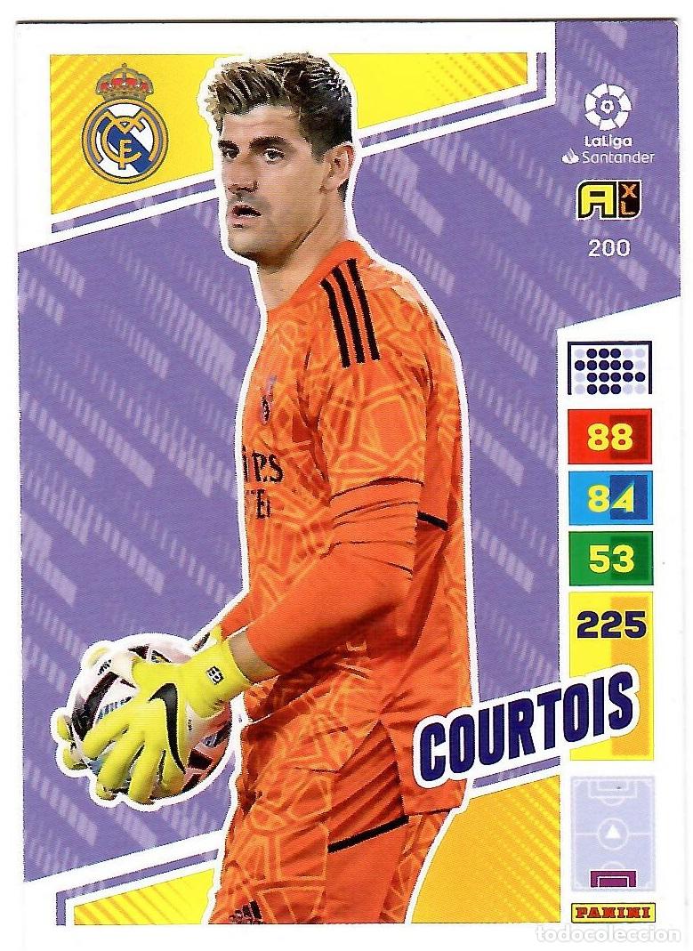Cromos de f&uacute;tbol: Courtois (R. Madrid), n&ordm; 200: Cromo del album de futbol Adrenalyn 2022-23
