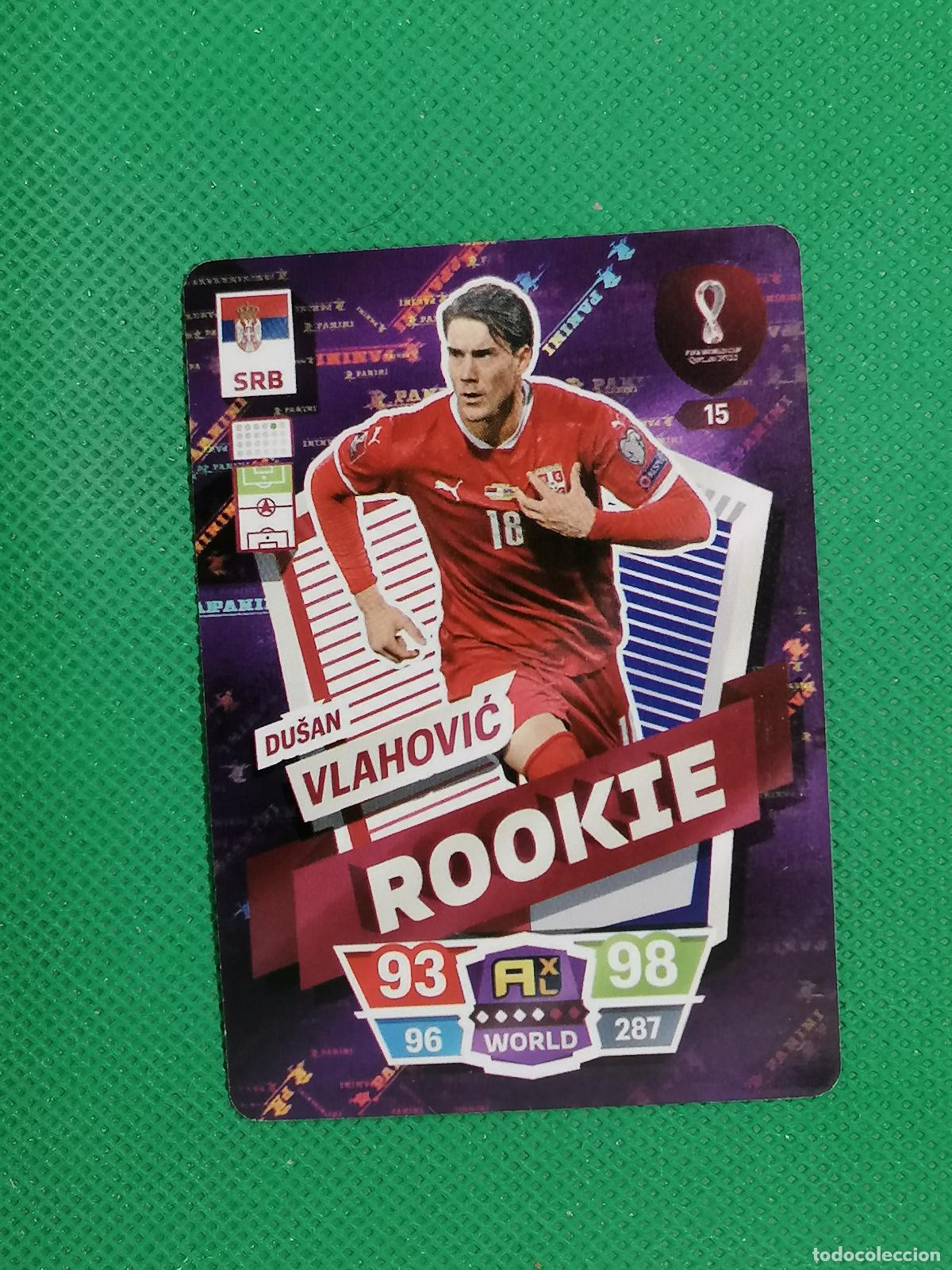 Fu&szlig;ball-Sticker: DUSAN VLAHOVIC ROOKIE SERBIA ⚽ WORLD FOOTBALL STARS QATAR CARD FANCARD ⚽