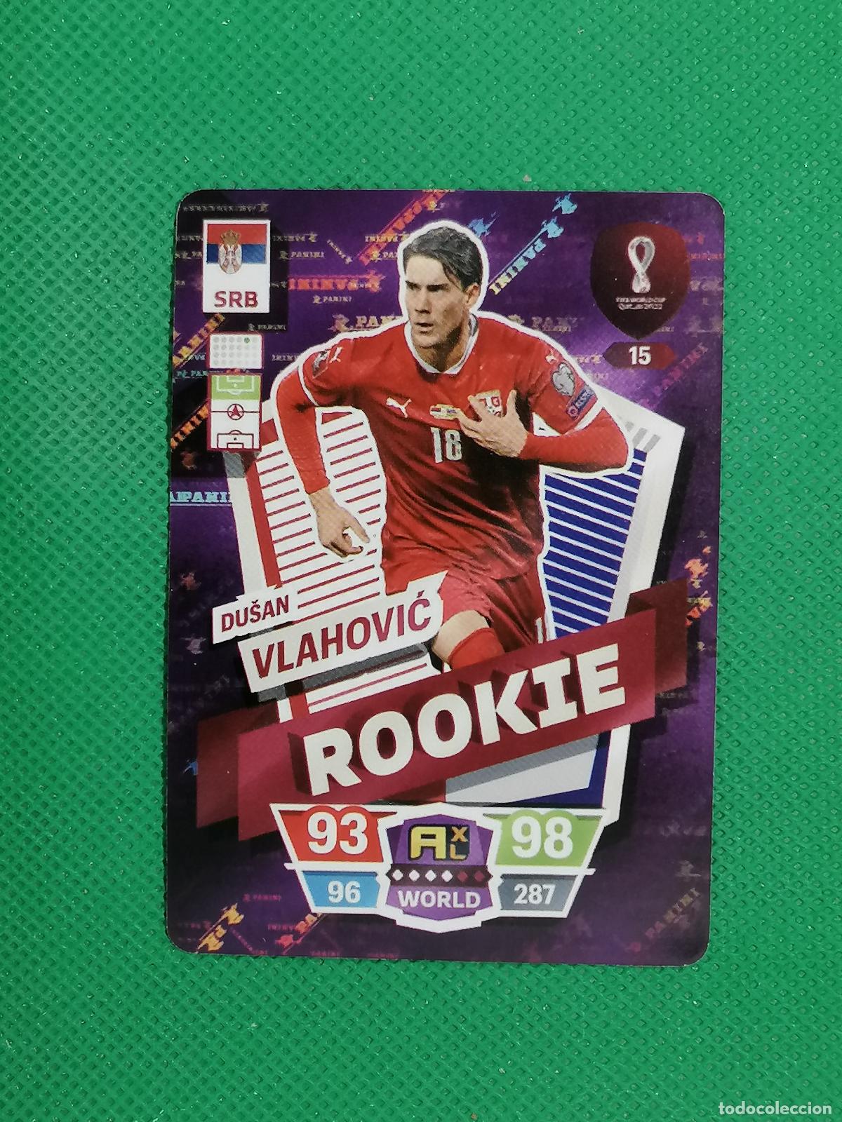 Fu&szlig;ball-Sticker: DUSAN VLAHOVIC ROOKIE SERBIA ⚽ WORLD FOOTBALL STARS QATAR CARD FANCARD ⚽