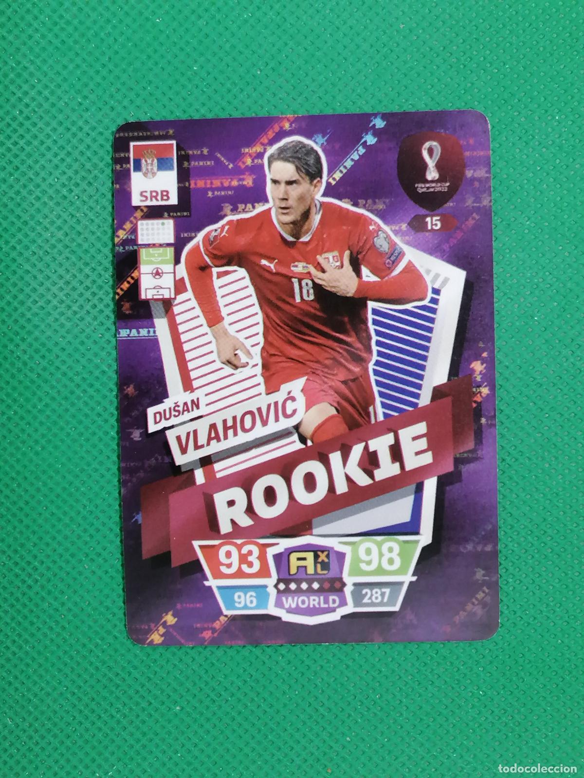 Fu&szlig;ball-Sticker: DUSAN VLAHOVIC ROOKIE SERBIA ⚽ WORLD FOOTBALL STARS QATAR CARD FANCARD ⚽