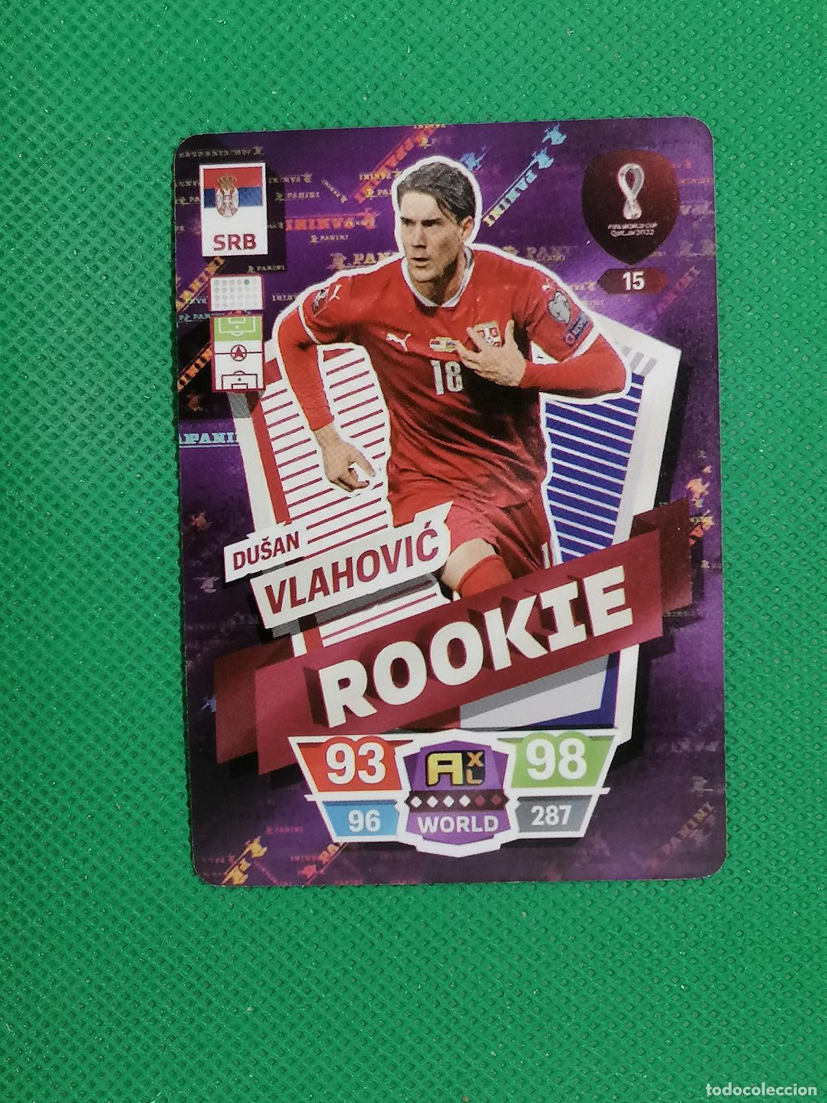 Cartes &agrave; collectionner de Football: DUSAN VLAHOVIC ROOKIE SERBIA ⚽ WORLD FOOTBALL STARS QATAR CARD FANCARD ⚽