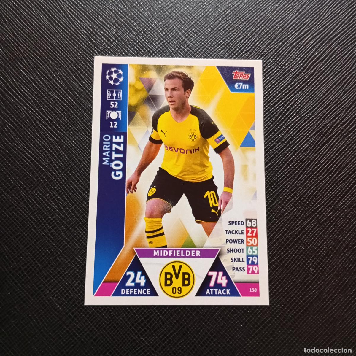 Cromos de f&uacute;tbol: 138 GOTZE BORUSSIA DORTMUND TOPPS MATCH ATTAX 2018 2019 FUTBOL 18 19 CROMO (MD98/99-1) PG11