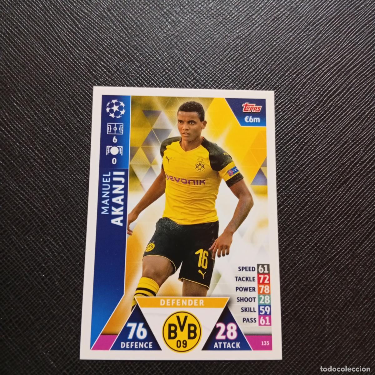 Cromos de f&uacute;tbol: 133 AKANJI BORUSSIA DORTMUND TOPPS MATCH ATTAX 2018 2019 FUTBOL 18 19 CROMO - (MD98/99-1) PG12