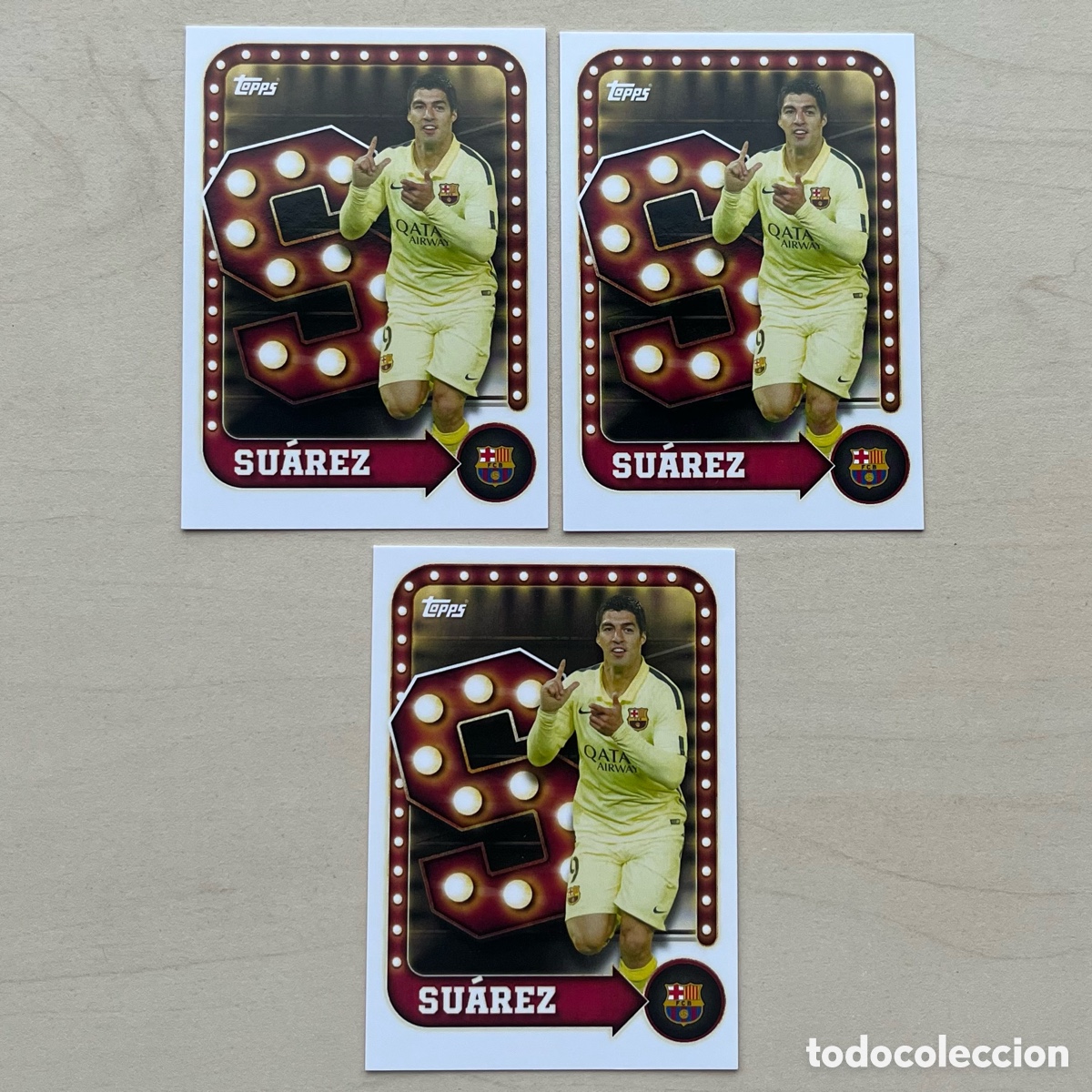 Cromos de f&uacute;tbol: Lote 3 Luis Su&aacute;rez Insert FC Barcelona Fan Set 2024-25