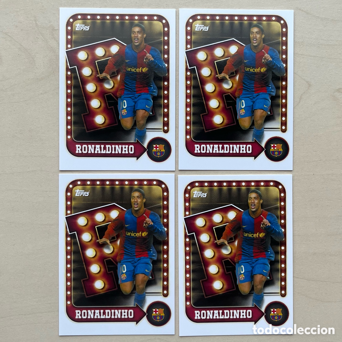 Cromos de f&uacute;tbol: Lote 4 Ronaldinho Insert FC Barcelona Fan Set 2024-25