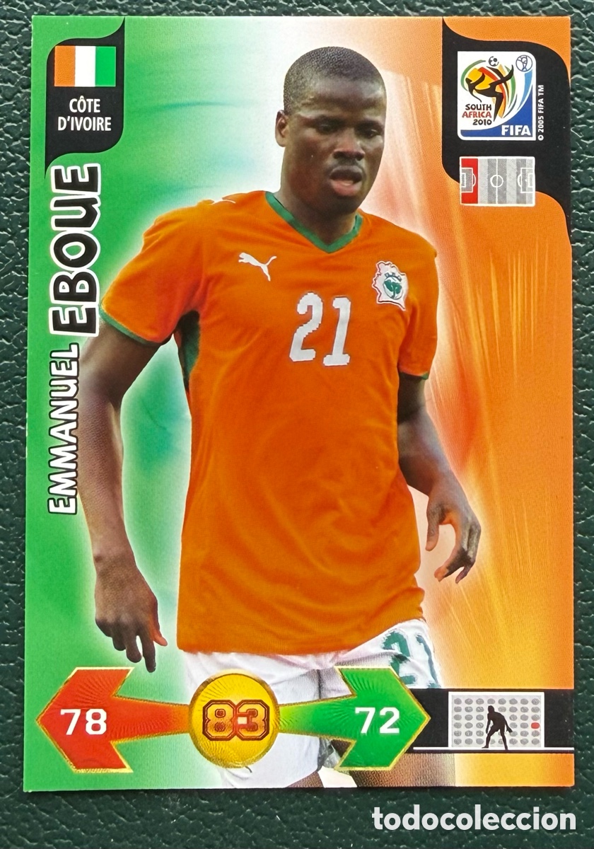Football Stickers: EMMANUEL EBOUE COSTA MARFIL FICHAS ALBUM ADRENALYN XL MUNDIAL SOUTH AFRICA 2010