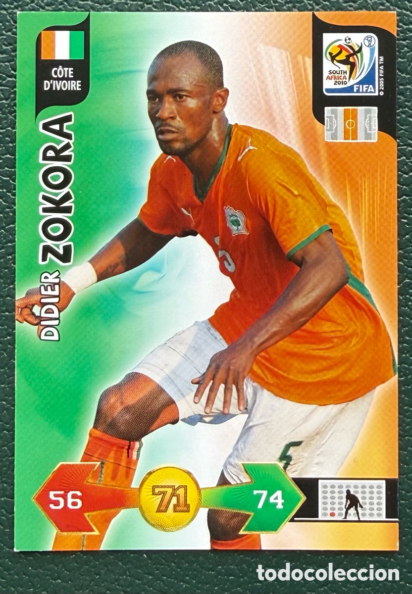 Football Stickers: DIDIER ZOKORA COSTA MARFIL FICHAS ALBUM ADRENALYN XL MUNDIAL SOUTH AFRICA 2010