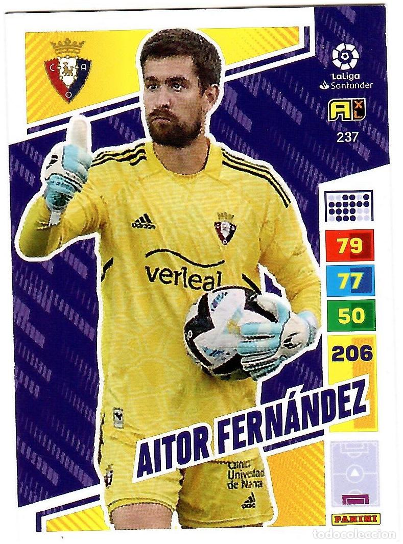 Cromos de f&uacute;tbol: Aitor Fernandez (Osasuna), n&ordm; 237: Cromo del album de futbol Adrenalyn 2022-23