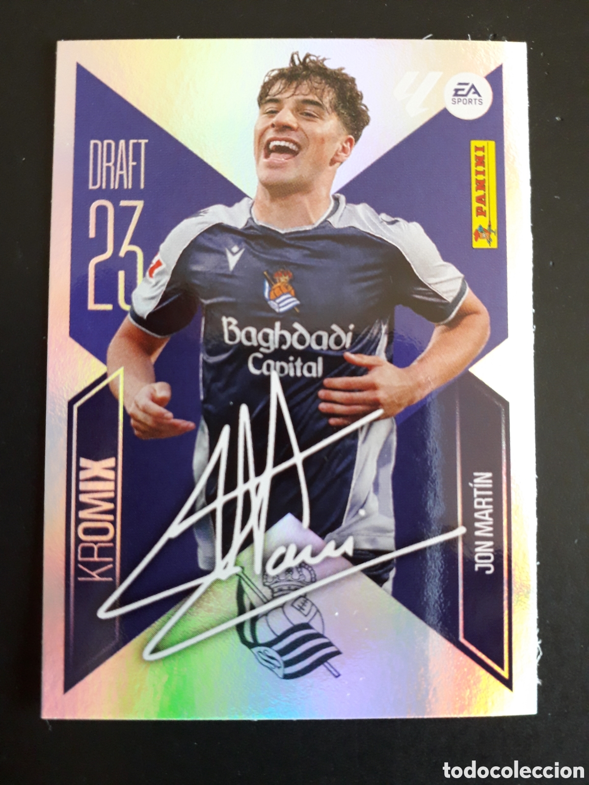 Cromos de f&uacute;tbol: JON MART&Iacute;N REAL SOCIEDAD DRAFT 23 KROMIX N&deg; K13 ED ESTE 2026 2027 26 27 SIN PEGAR PEDIDO M&Iacute;NIMO 3&euro;