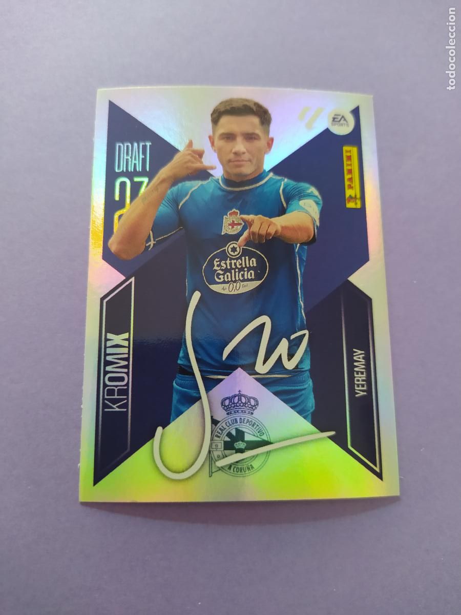 Cromos de f&uacute;tbol: LIGA ESTE 2026 2027 26 27 NUEVO - DRATF 23 KROMIX N&ordm; 23 YEREMAY DEPORTIVO A CORU&Ntilde;A