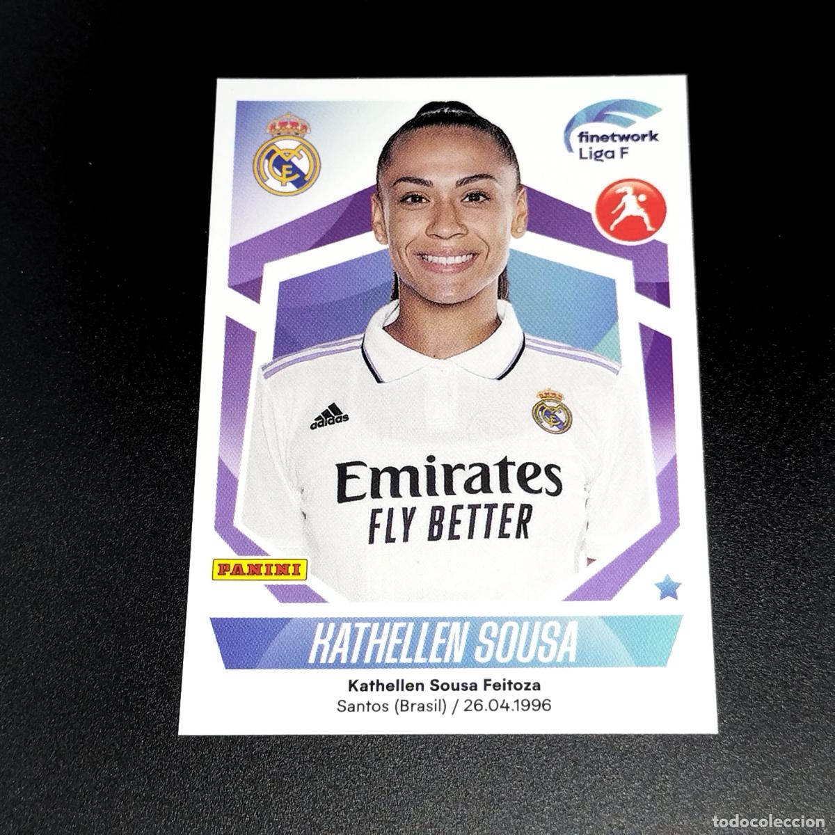 Cromos de f&uacute;tbol: N&ordm; 224 KATHELLEN SOUSA REAL MADRID CROMOS FINETWORK LIGA F FEMENINA PANINI 2022 2023 22 23